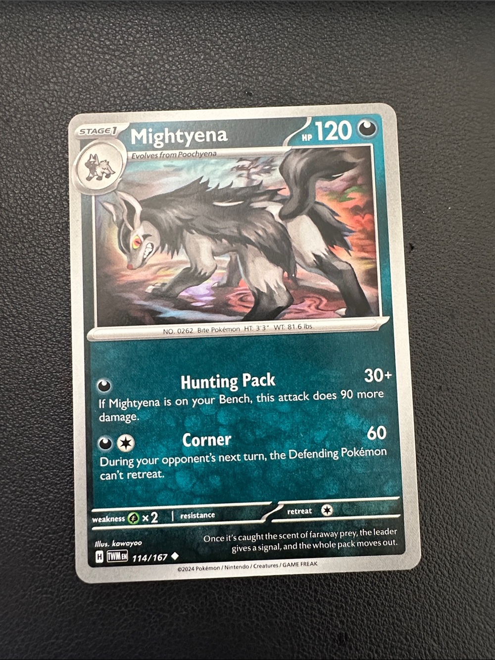 Mightyena Trading Card - Blue